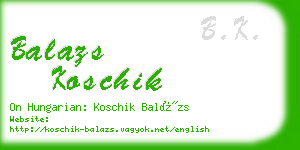 balazs koschik business card